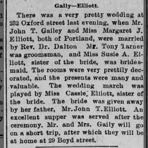 Marriage of Gailey / Elliott