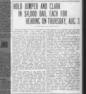 30 July 1916 Portland Sunday Telegram, p.3: Hold Jumper & Clark on bail - John S Jumper